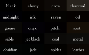 How many ways can you describe black?