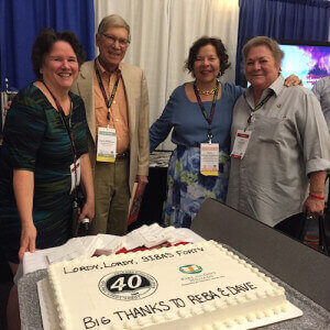 From left to right, Wanda Jewell, SIBA executive director (celebrating her own 25th year anniversary with SIBA) along with Dave Williams, Reba White Williams and Julia Williams