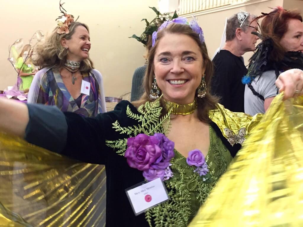 Author Mary Alice Monroe gets into "Woodland Faerie" character for opening night festivities!