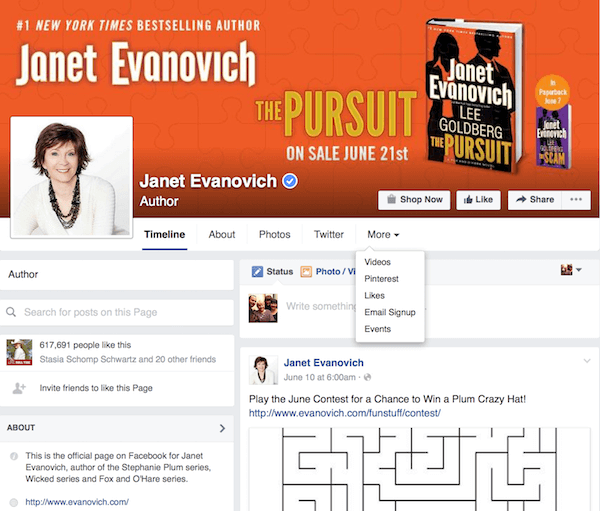 Janet-Evanovich-Facebook-Page